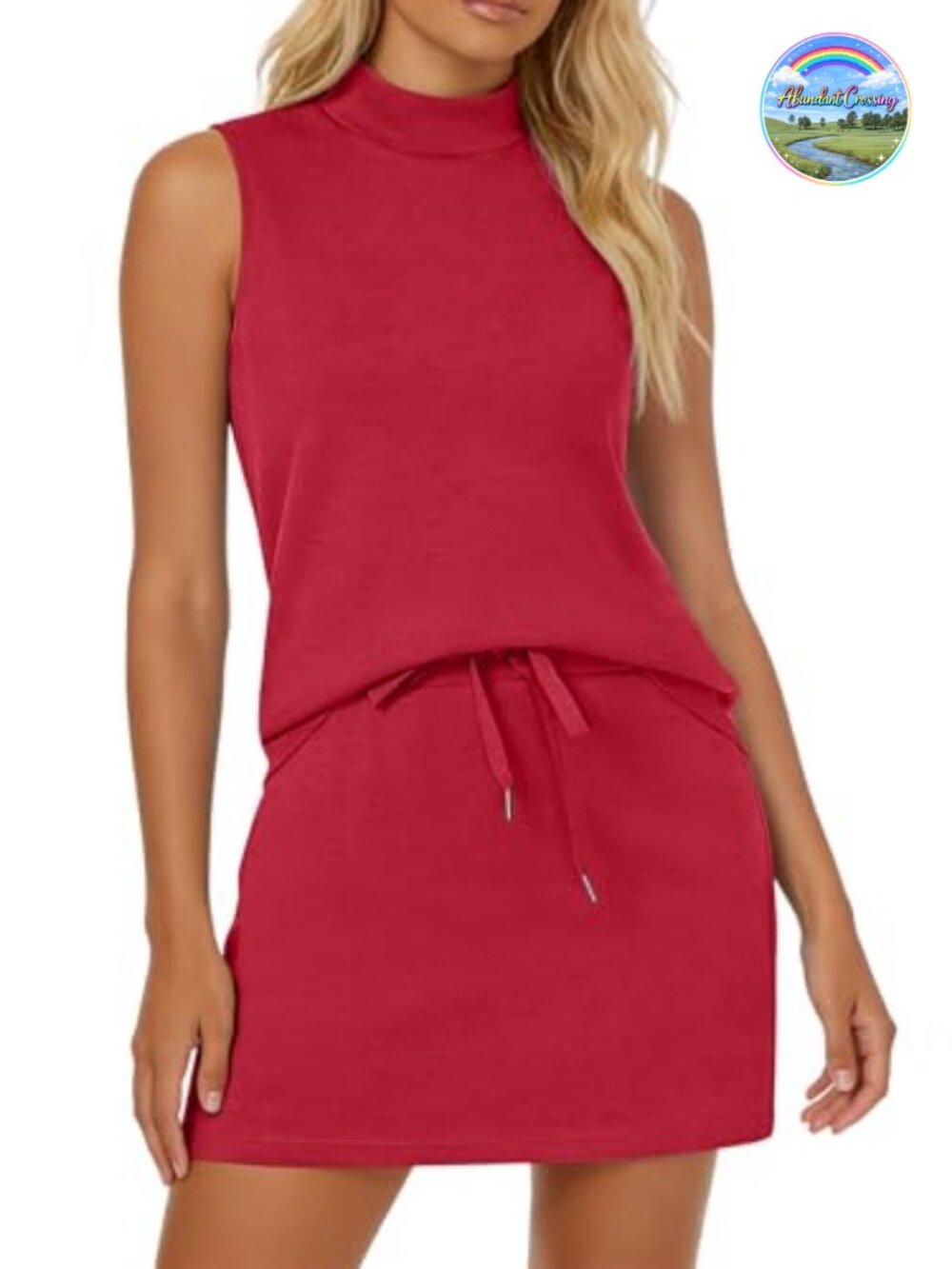 Women's 2 Piece Skirt Set with Tank Top and Skort